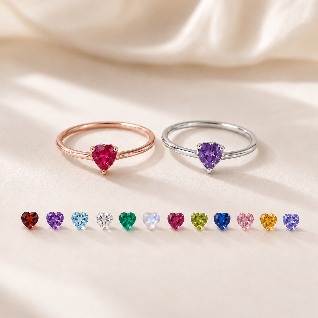 Heart Birthstone Ring 【7月~12月】