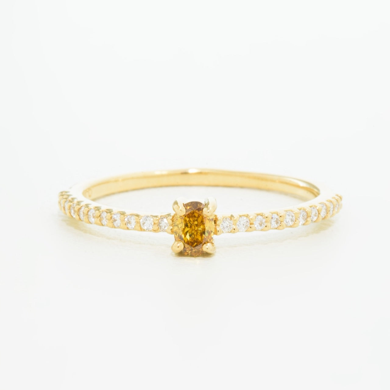 オレンジイエローダイヤモンドリング