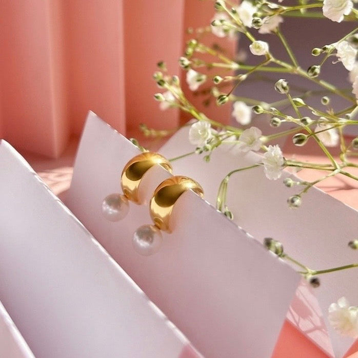 Akoya Pearl Petal Earrings