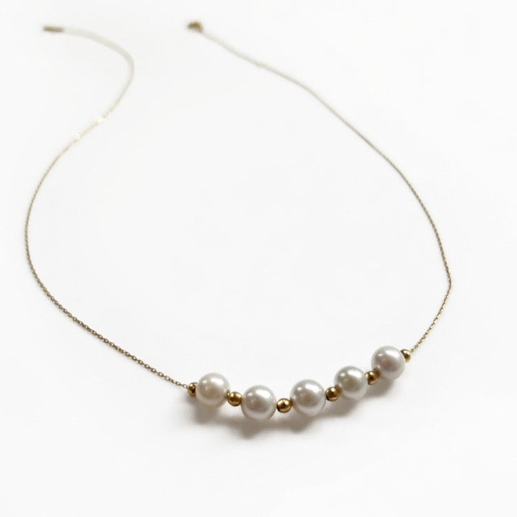 Akoya Pearl Station Necklace