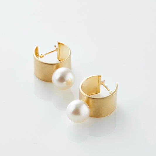 Akoya Pearl Huggie Earrings