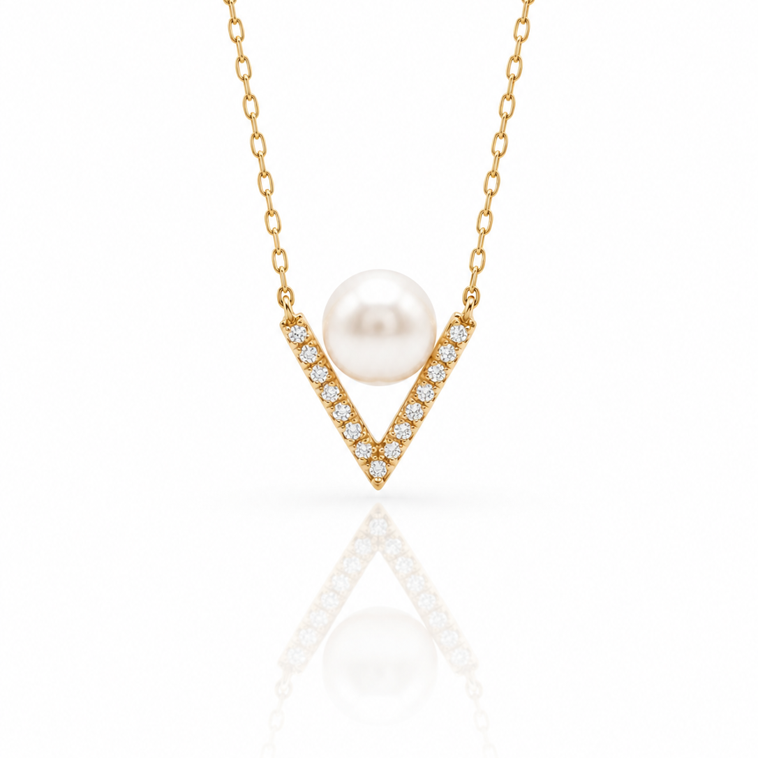 Pearl jewelry－Akoya V Pearl Necklace