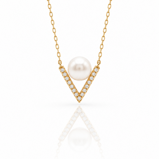 Pearl jewelry－Akoya V Pearl Necklace