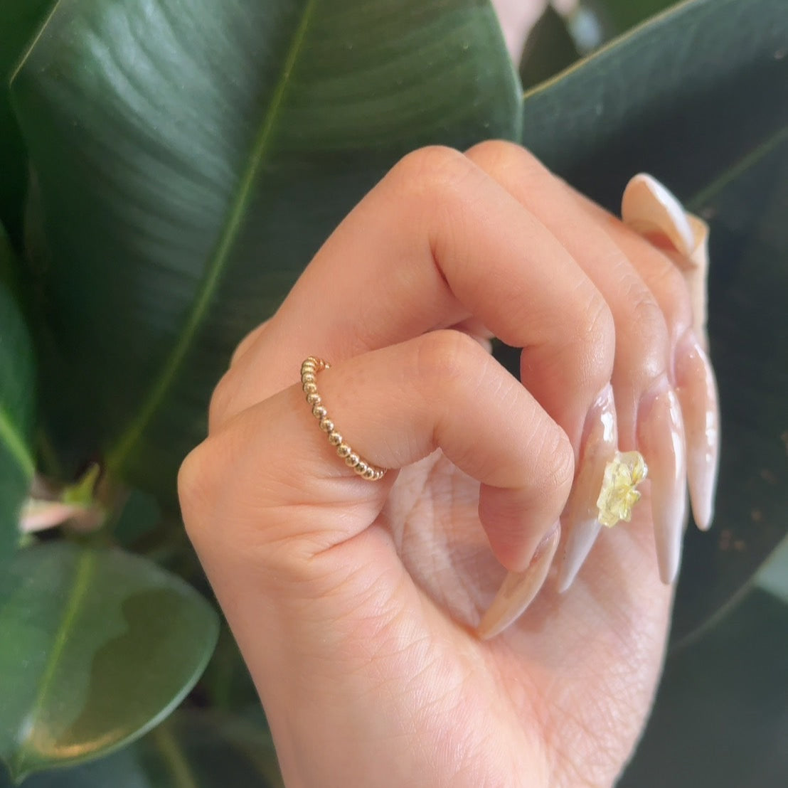 Gold pearl ring