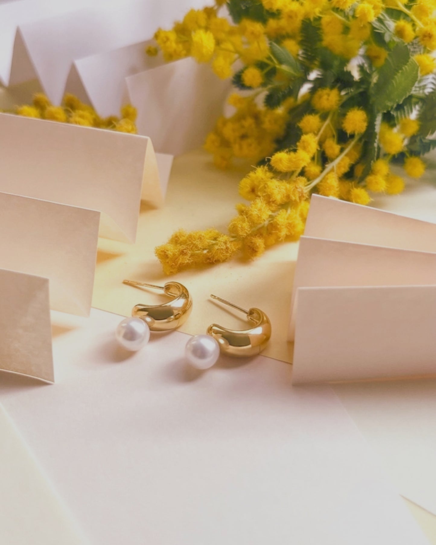 Akoya Pearl Petal Earrings