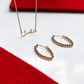 Signature Calligraphy 【 Hug 】 Necklace / Marquise Candy Earrings【 Small 】/ Neo Pearl Ring