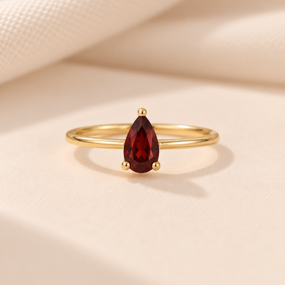 Pear Birthstone Ring　【1月～6月】