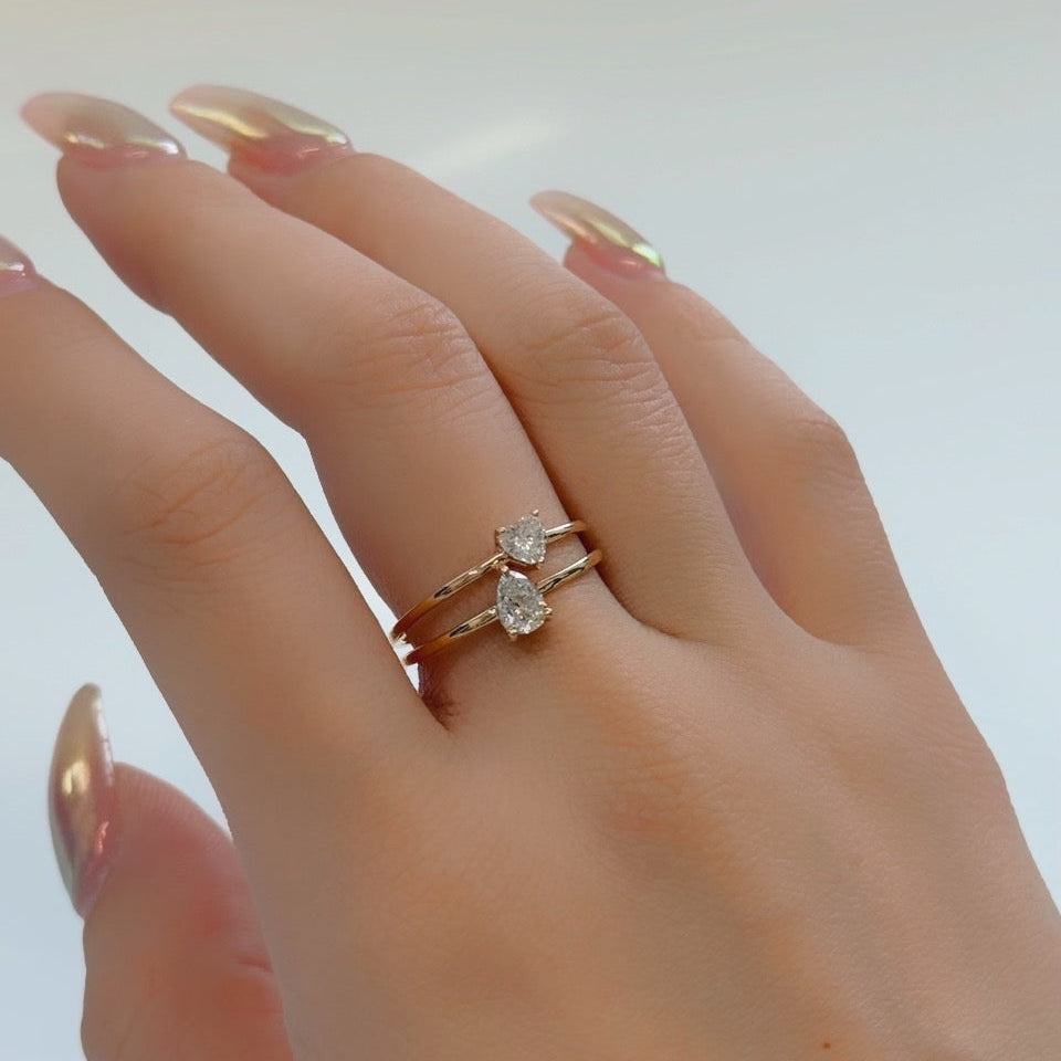 Heart Solitaire Diamond Ring