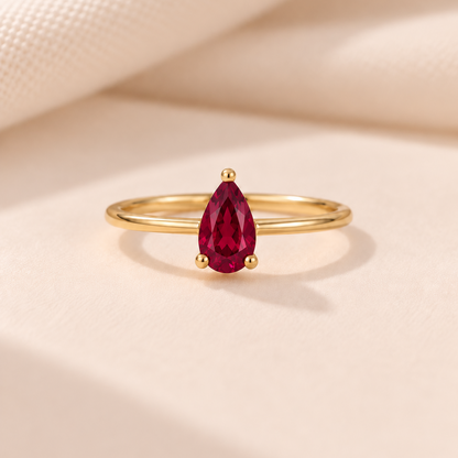 Pear Birthstone Ring　【7月~12月】