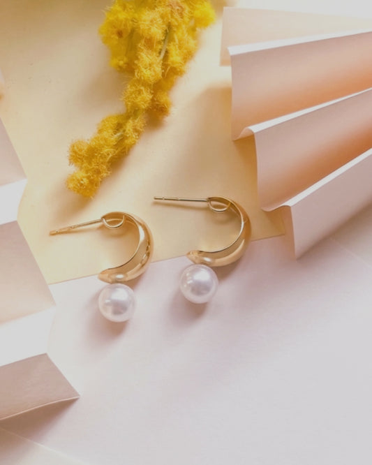 Akoya Pearl Petal Earrings
