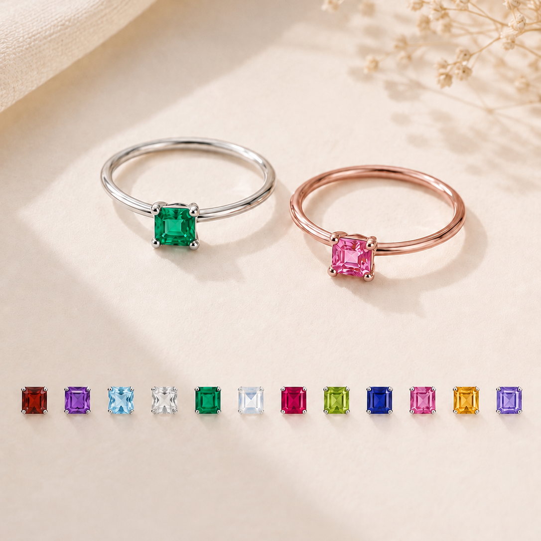 Princess Birthstone Ring　【7月~12月】