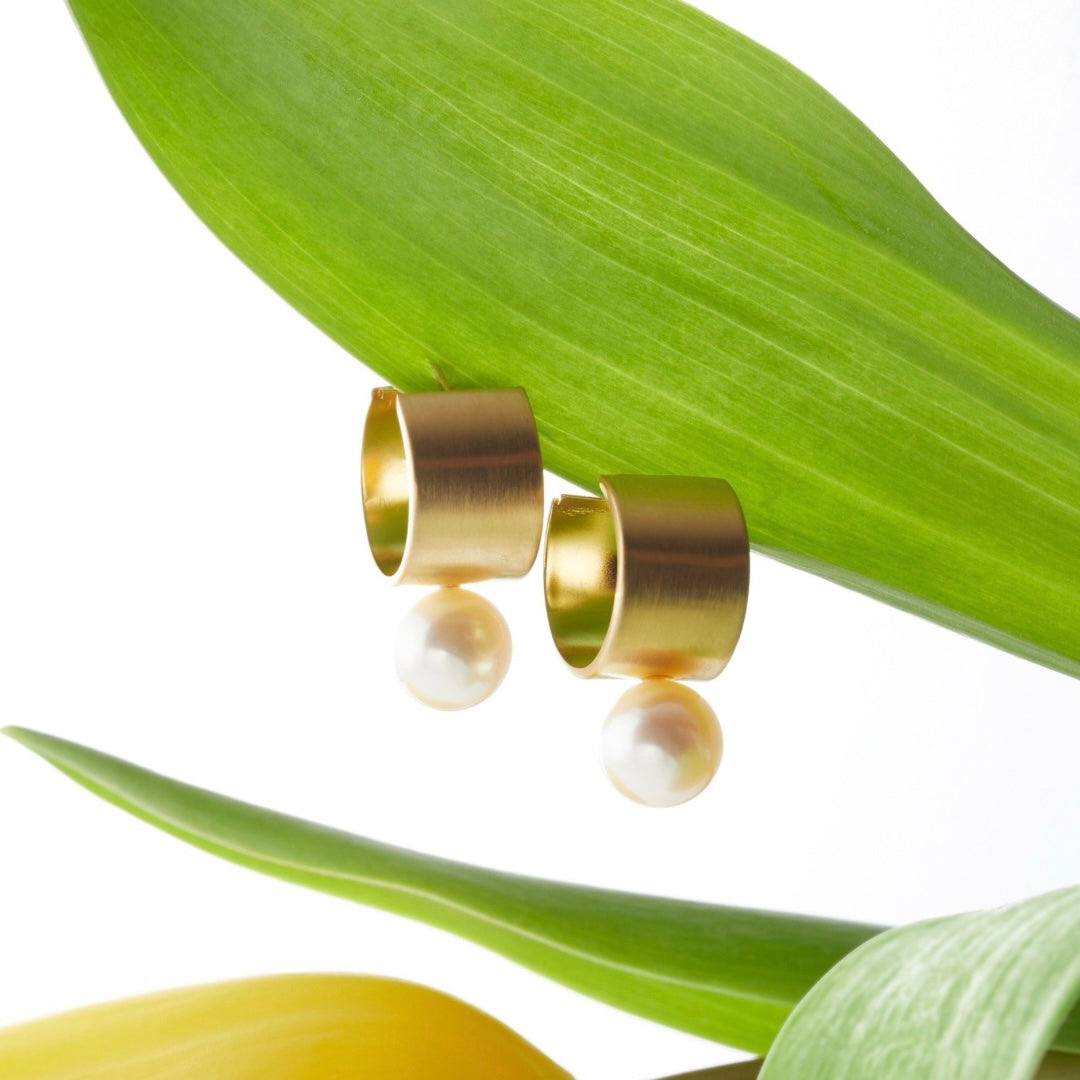 Akoya Pearl Huggie Earrings