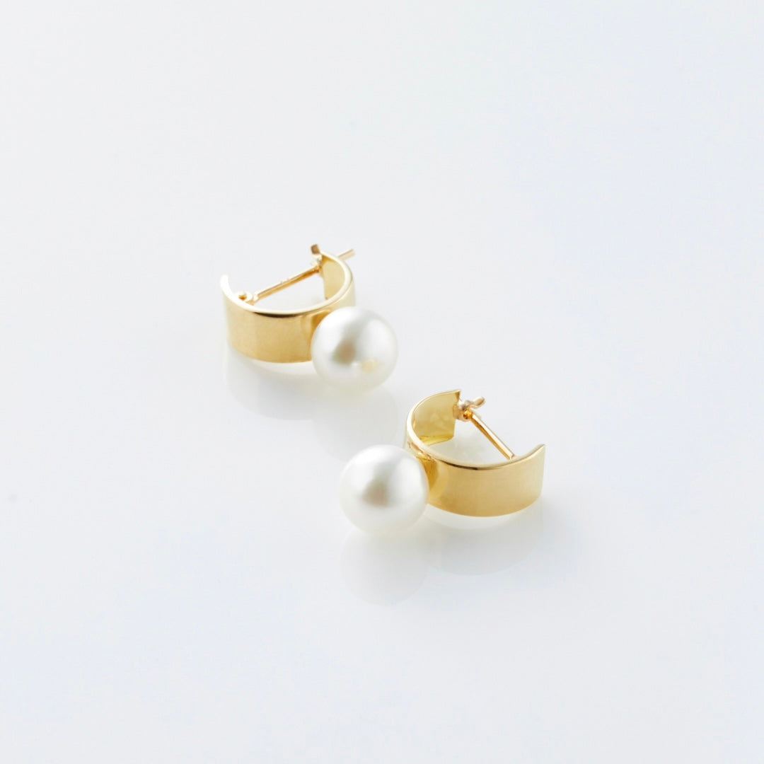 Akoya Pearl Huggie Earrings