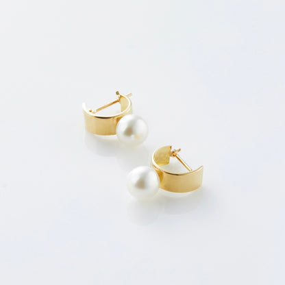 Akoya Pearl Huggie Earrings