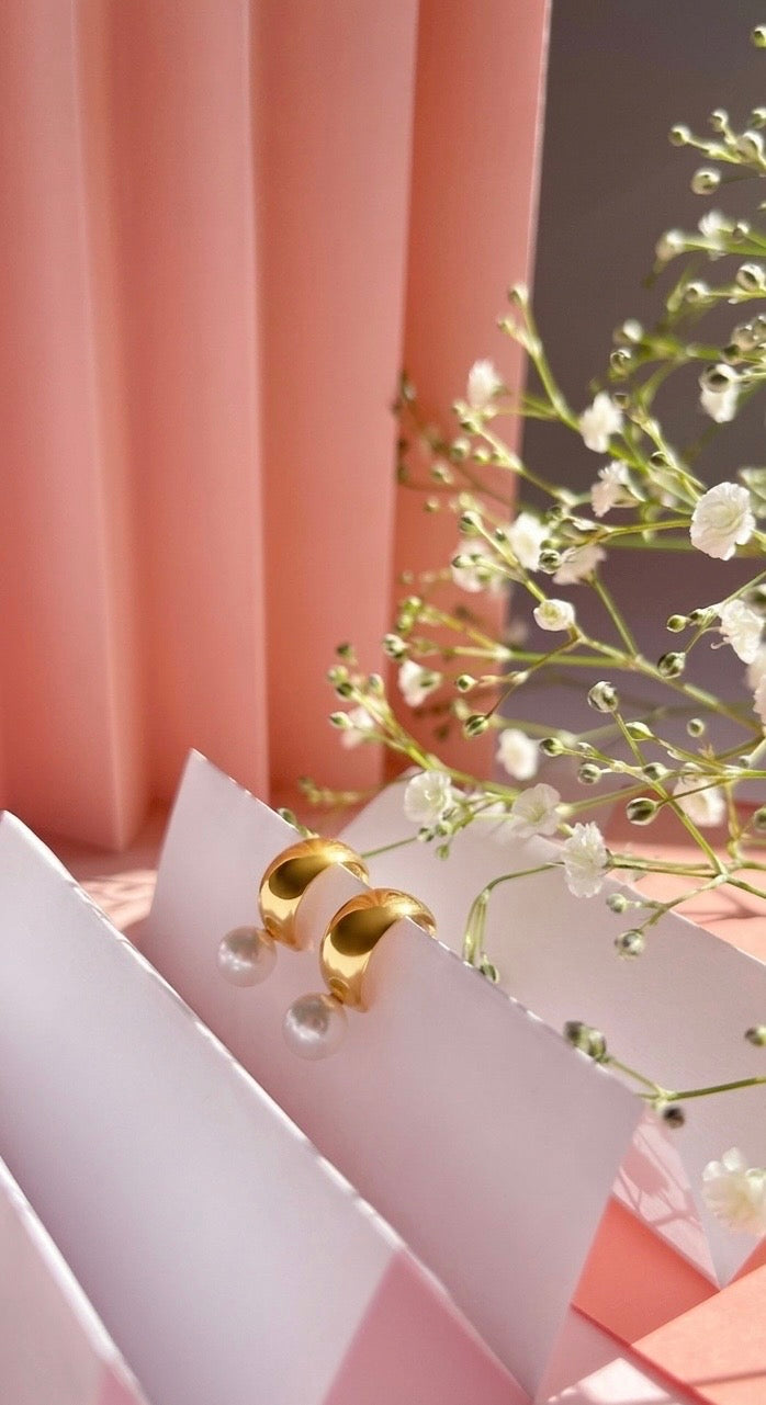 Akoya Pearl Petal Earrings