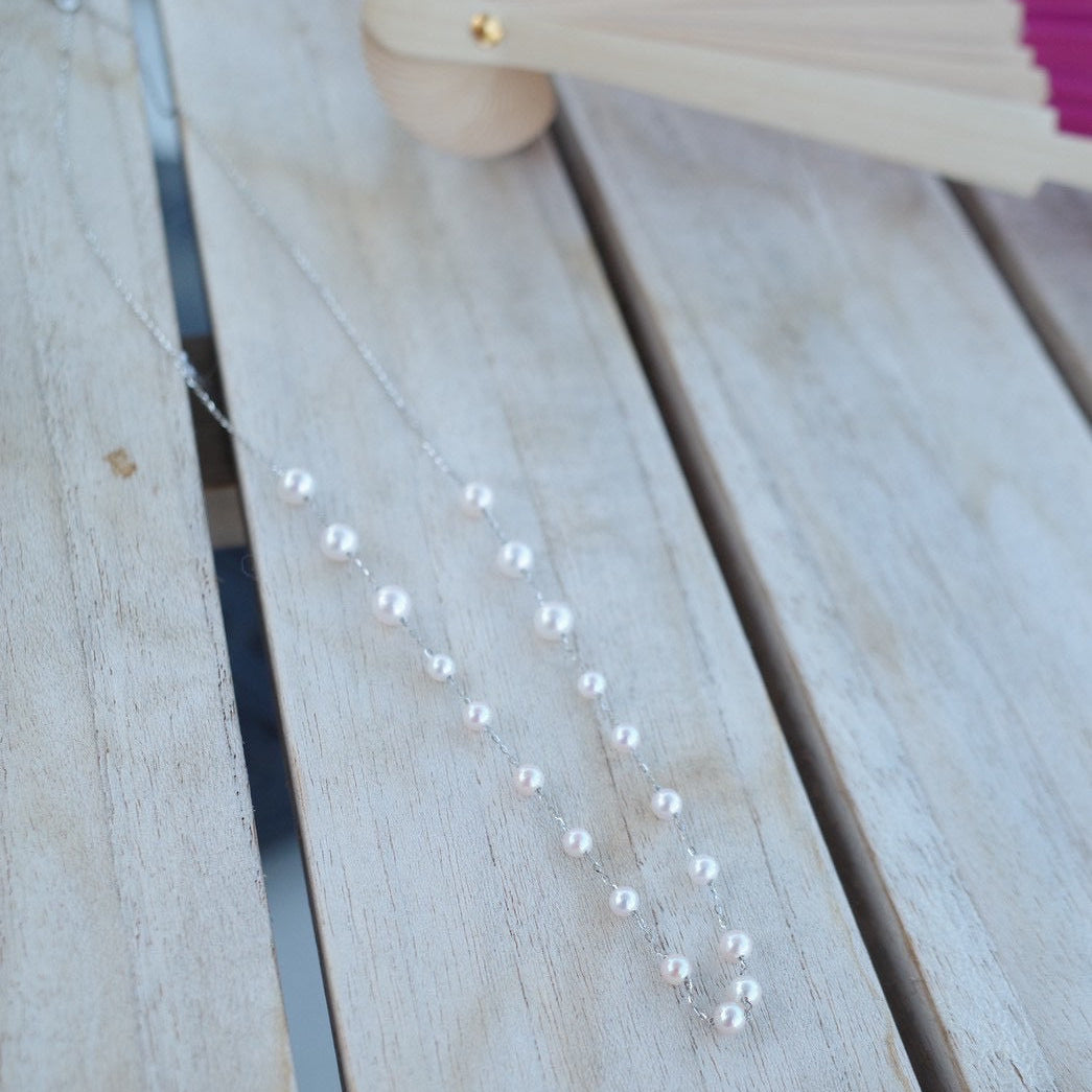 Akoya Pearl Station Necklace