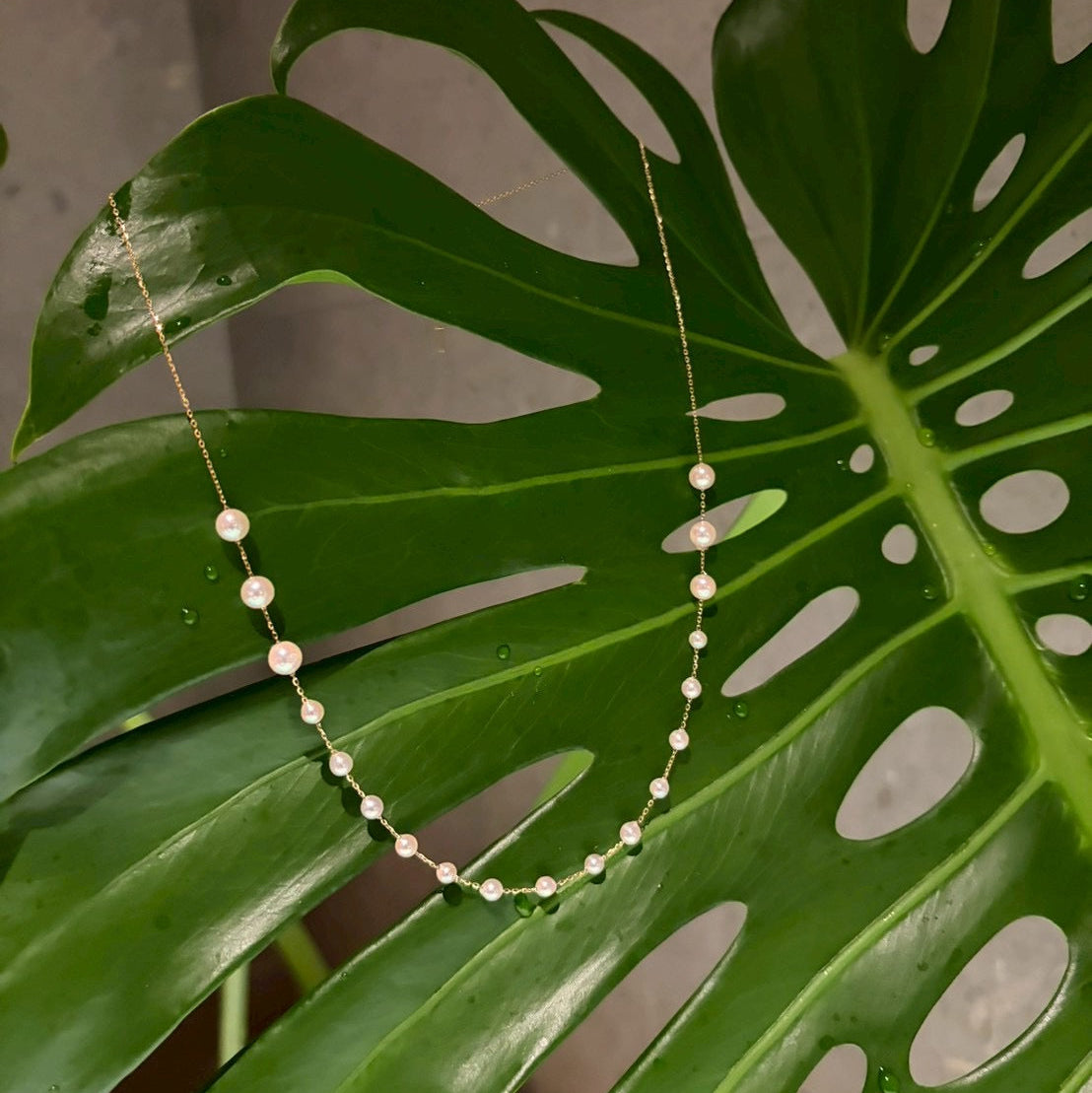 Akoya Pearl Station Necklace