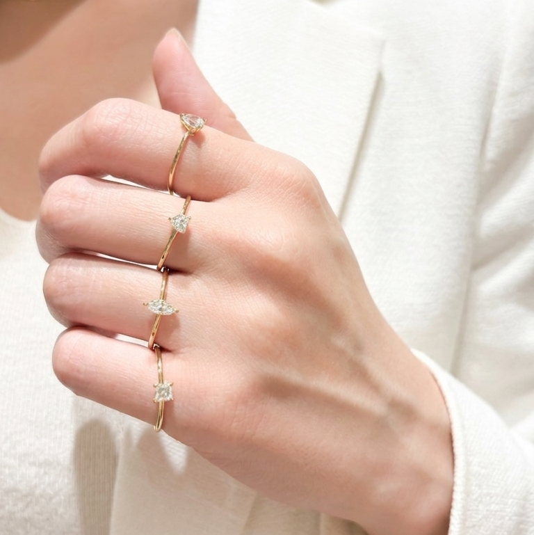 【princess Solitaire Diamond Ring】
