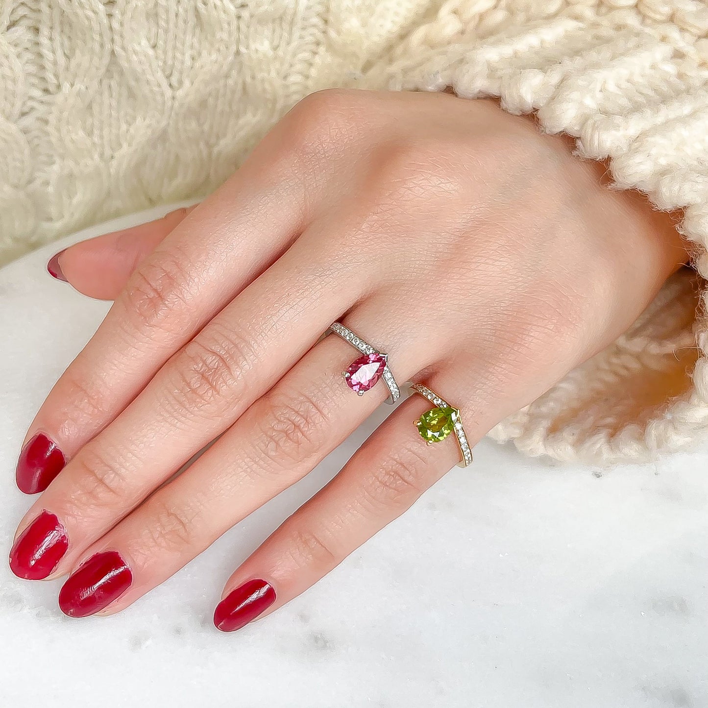 Louis&Lily【ペアシェイプ】プレシャスストーン