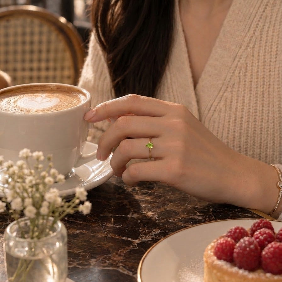 Pear Birthstone Ring　【1月～6月】