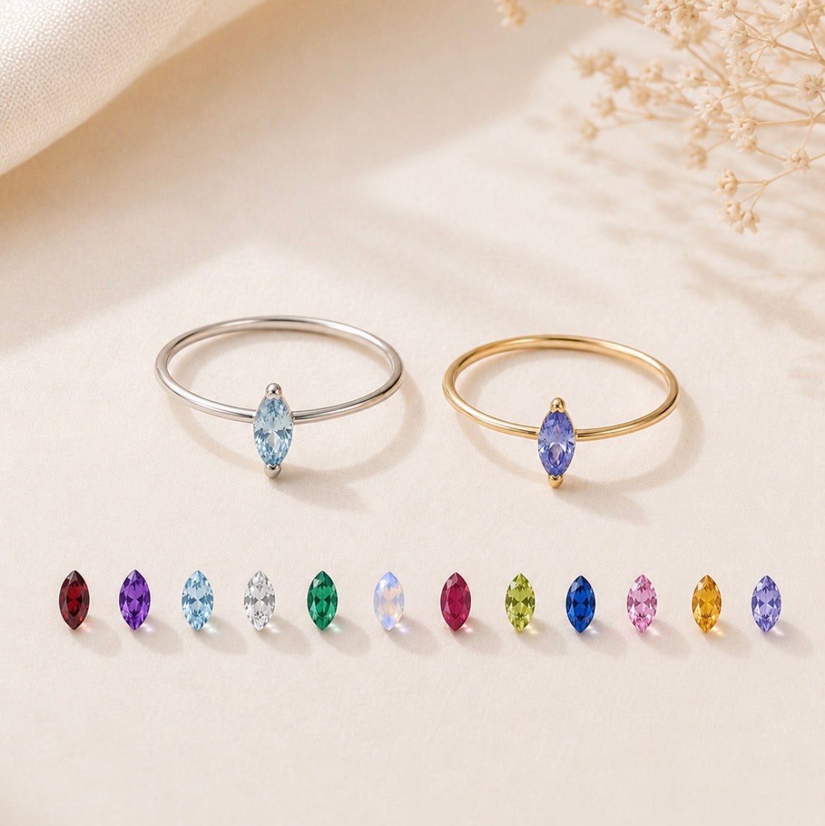 Marquise Birthstone Ring　【7~12月】