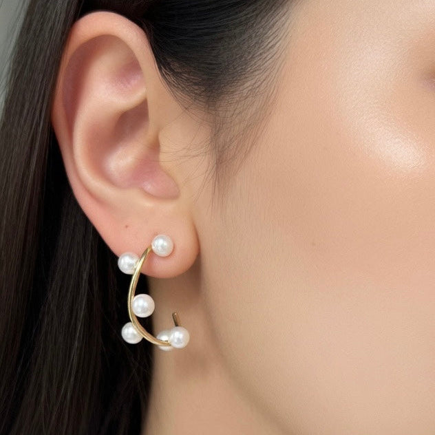 AKOYA PEARL WAVE HOOP