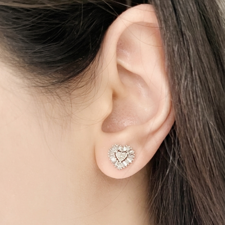 Diamond Heart Earrings