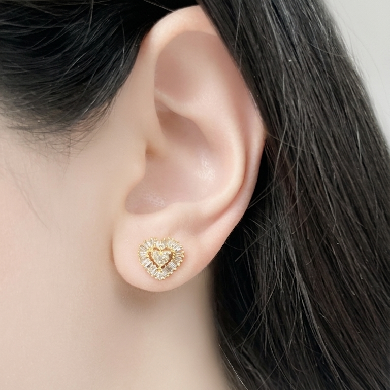 Diamond Heart Earrings