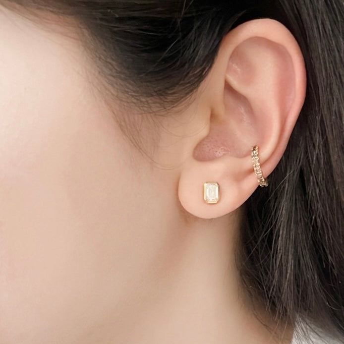 Emerald Cut Diamond Earrings