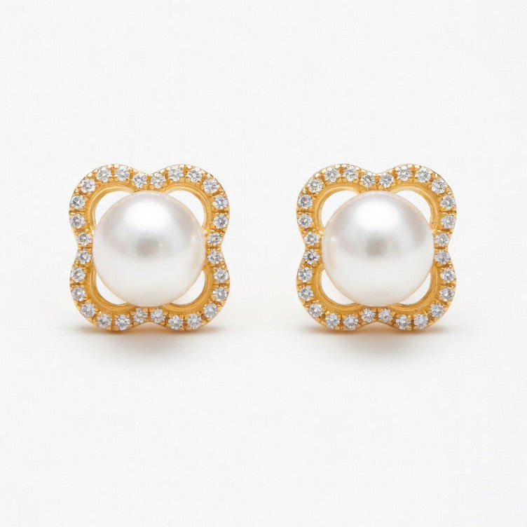 AKOYA PEARL FLORA HALO EARING