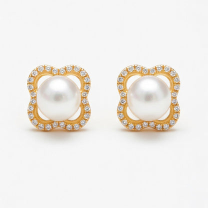 AKOYA PEARL FLORA HALO EARING