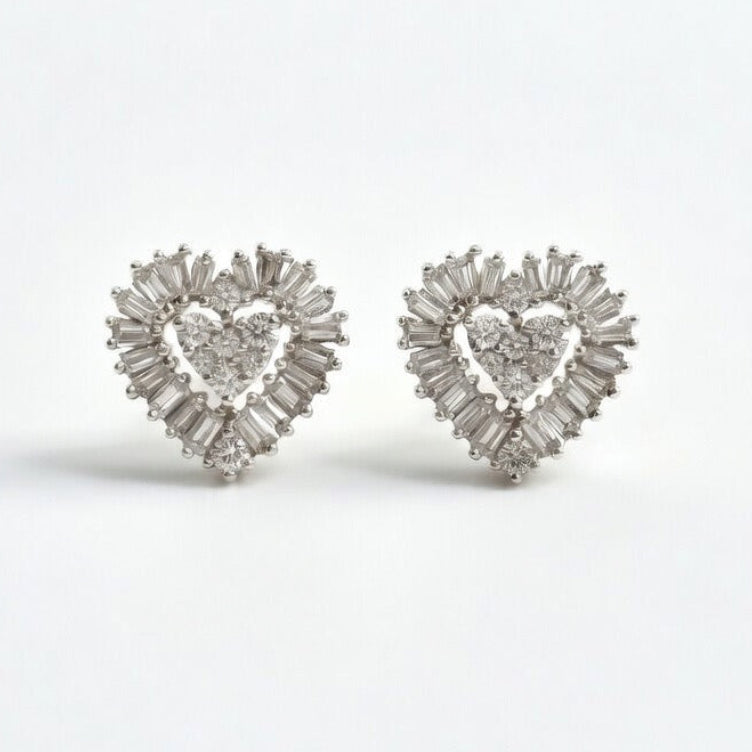 Diamond Heart Earrings