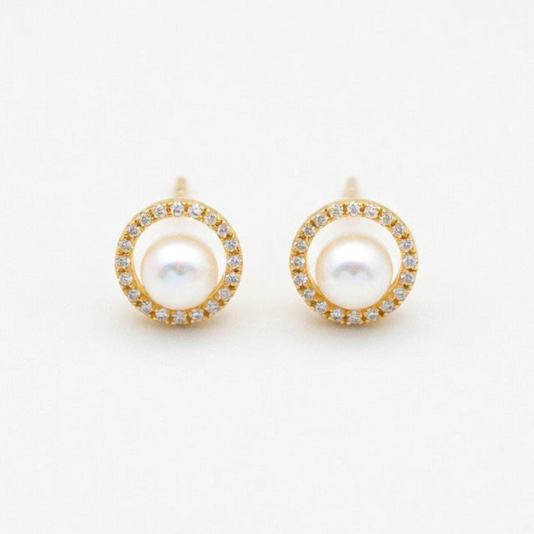 AKOYA PEARL CIRCLE HALO EARING