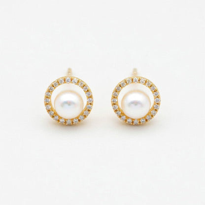 AKOYA PEARL CIRCLE HALO EARING