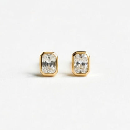 Emerald Cut Diamond Earrings