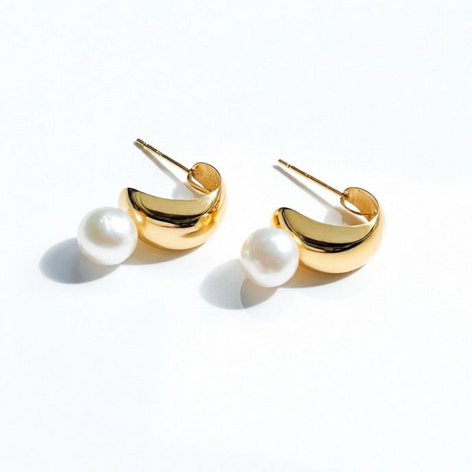 Akoya Pearl Petal Earrings
