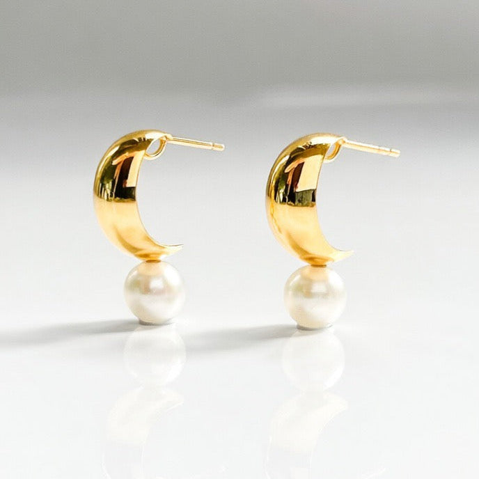 Akoya Pearl Petal Earrings