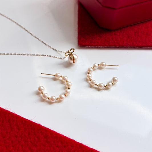 AKOYA PEARL WAVE HOOP