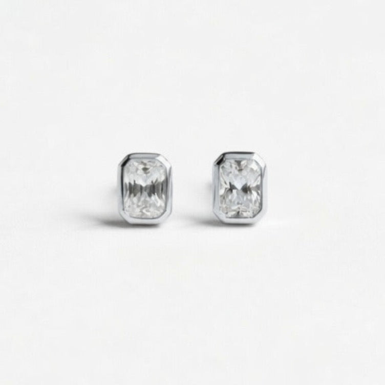 Emerald Cut Diamond Earrings