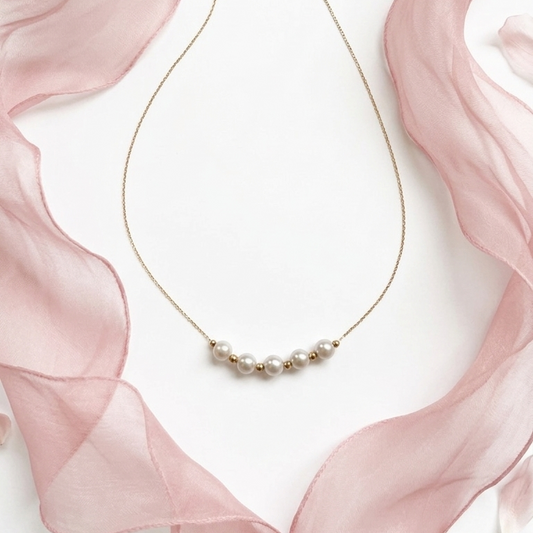 Akoya Pearl Station Necklace
