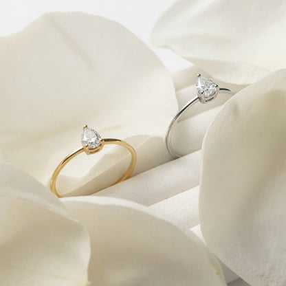 Pear Solitaire Diamond Ring