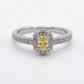 Oval Shape Yellow Diamond Ring