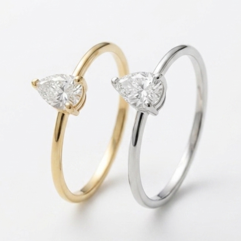 Pear Solitaire Diamond Ring