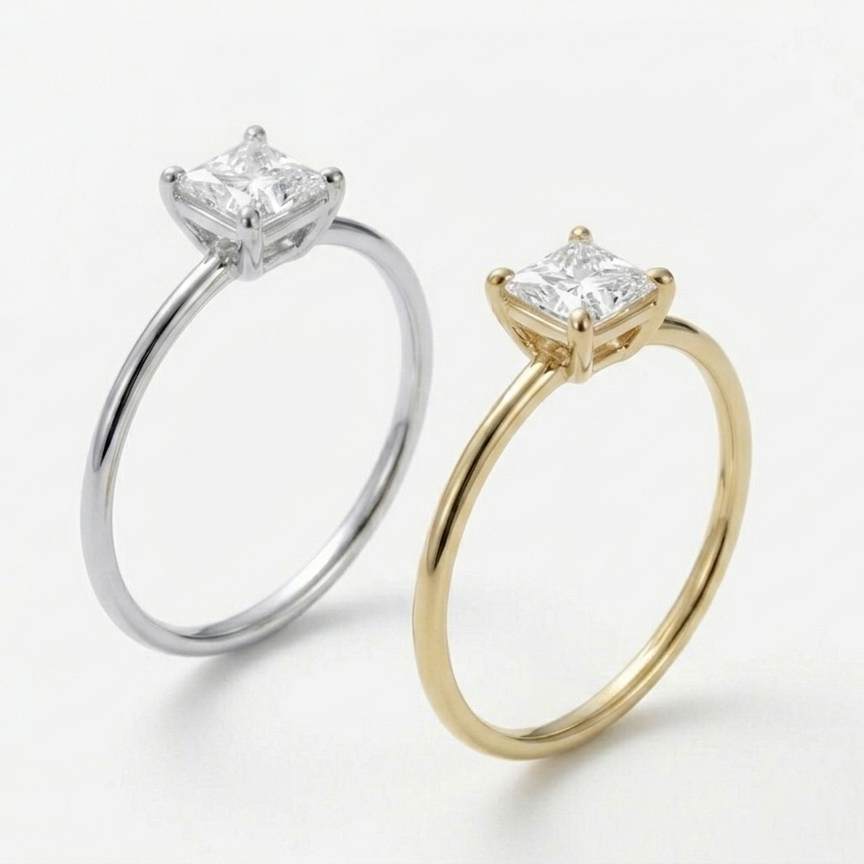 princess Solitaire Diamond Ring