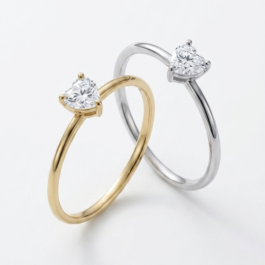 Heart Solitaire Diamond Ring