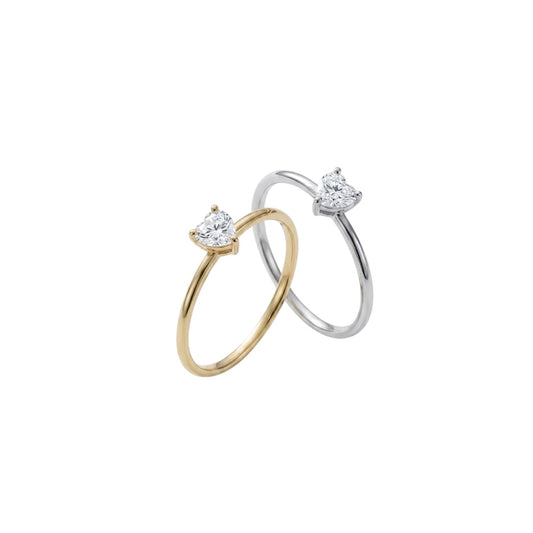 Heart Solitaire Diamond Ring