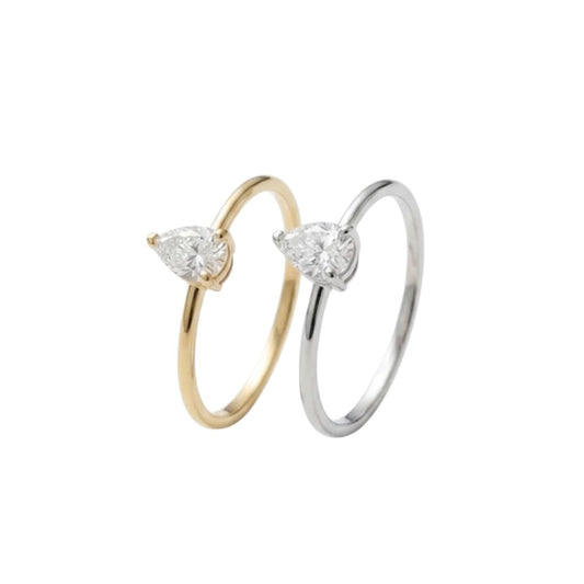 Pear Solitaire Diamond Ring