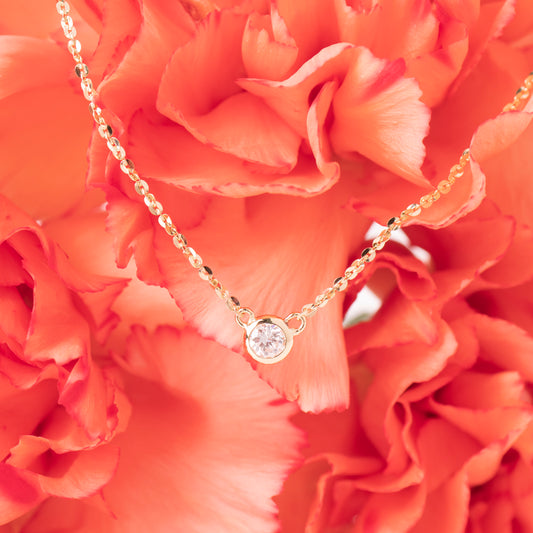 【一粒ダイヤモンド】ネックレス 0.1ct