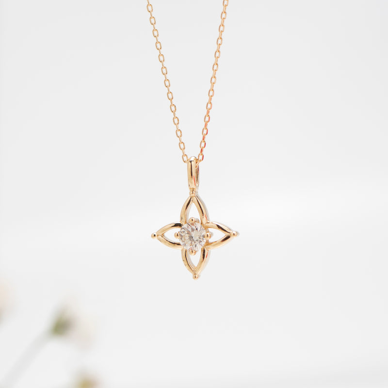 スノーフレークネックレス 0.1ct