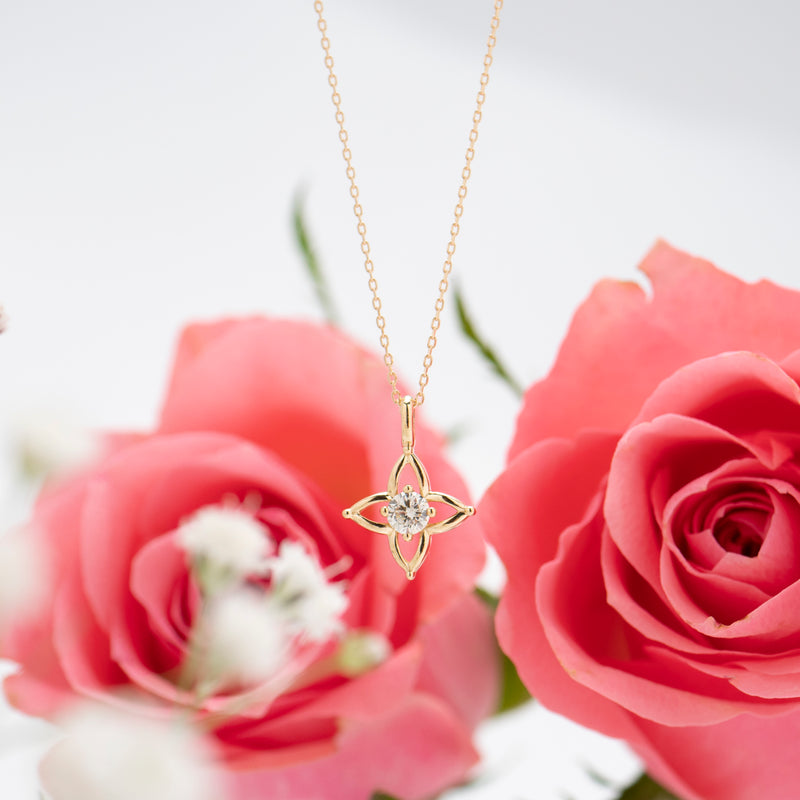 スノーフレークネックレス 0.1ct